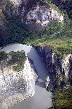 Aerial view of the Nahanni River Valley, Northwest Territories