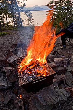 Using a dutch oven to cook brownies while camping