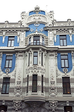 Art Nouveau building designed by Mikhail Eisenstein on 10b Elizabetes Street, Riga, Latvia