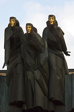 Statue atop the Lithuanian National Drama Theatre, Vilnius, Lithuania