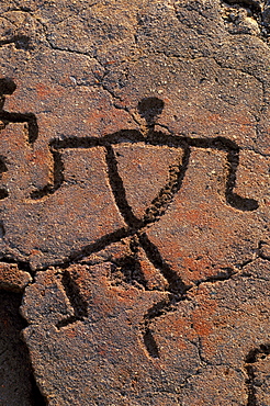 Hawaii, Big Island, South Kohala, Hawaiian petroglyphs, Anaeho'omalu,