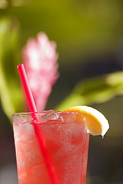 Close-up of a refreshing tropical cocktail