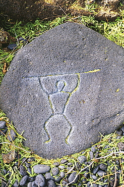 Hawaii, Big Island, South Kohala, Hawaiian petroglyphs, Anaeho'omalu,