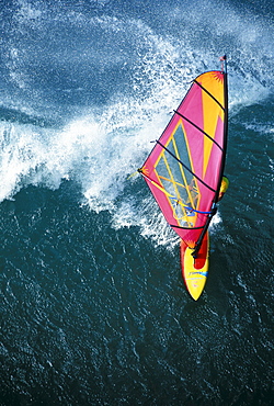 Hawaii, Maui, Ho'okipa, Pete Cabrinha Aerial, close-up