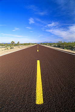 California, Mojave National Preserve and Desert, Cima Road, endless straight road B1618