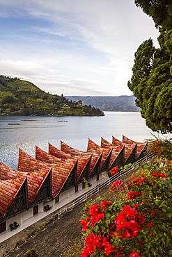 Cottages of Hotel Danau Toba by Lake Toba, Parapat, Lake Toba, North Sumatra, Indonesia