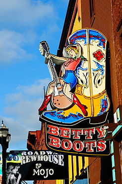 Betty Boots women's boot shop in Honky Tonk, Nashville, Tennessee, United States of America, North America