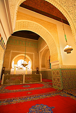 Interior of Mausoleum of Moulay Ismail, Meknes, Morocco, North Africa, Africa