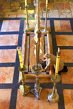 Stone of Unction, The Church of The Holy Sepulchre, Jerusalem, Israel, Middle East