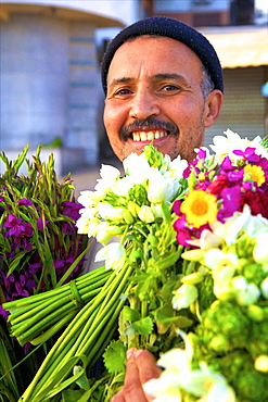 Flower seller, Tangier, Morocco, North Africa, Africa