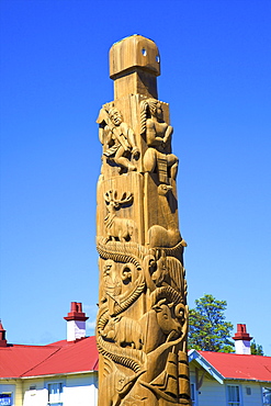 Statue commemorating The Progress of Civilisation, Opotiki, Bay of Plenty, North Island, New Zealand, Pacific