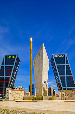 Kio Towers at the Plaza De Castilla, Madrid, Spain, Europe