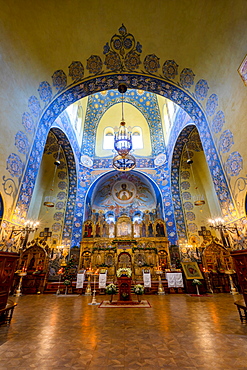 Interior of St Nicholas Russian Orthodox Cathedral, Nice, Alpes-Maritimes, Cote d'Azur, French Riviera, Provence, France, Mediterranean, Europe