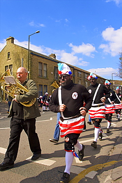 Coconut Dancers Traditional Easter Saturday Procession, Bacup, Lancashire, England, United Kingdom, Europe 