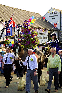 Castleton Garland Day custom, Castleton, Derbyshire, England, United Kingdom, Europe