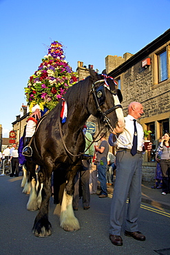 Castleton Garland Day custom, Castleton, Derbyshire, England, United Kingdom, Europe