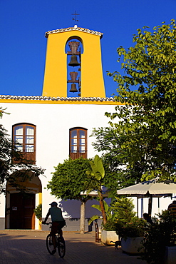 Church and Belfry, Santa Gertrudis, Ibiza, Balearic Islands, Spain, Europe