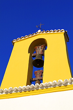 Church and Belfry, Santa Gertrudis, Ibiza, Balearic Islands, Spain, Europe