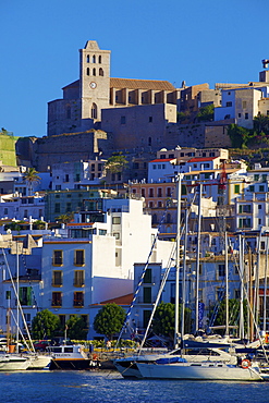 Dalt Vila and Harbour, Ibiza Old Town, UNESCO World Heritage Site, Ibiza, Balearic Islands, Spain, Europe