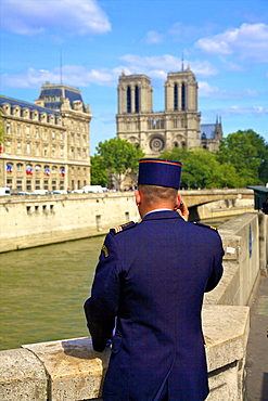 Gendarme in Latin Quarter, Paris, France, Europe