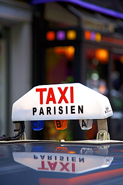 Taxi sign, Paris, France, Europe