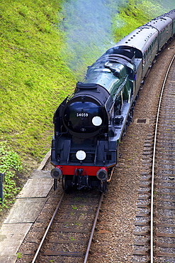 Steam train on Bluebell Railway, Horsted Keynes, West Sussex, England, United Kingdom, Europe