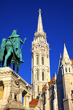 Matyas Church (Matthias Church) at Fisherman's Bastion, Budapest, Hungary, Europe 