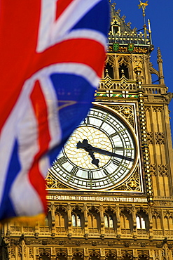 Union Jack and Big Ben, London, England, United Kingdom, Europe