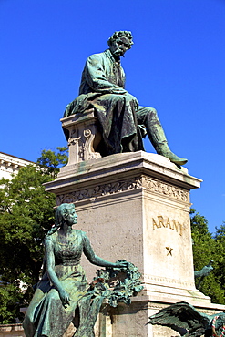 Statue of Janos Arany, National Museum, Budapest, Hungary, Europe 