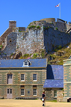 Soldier at Elizabeth Castle, St. Helier, Jersey, Channel Islands, Europe 