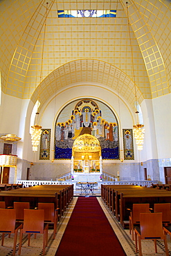 Interior of Kirche am Steinhof (Church of St. Leopold), designed by Otto Wagner, Vienna, Austria, Europe 