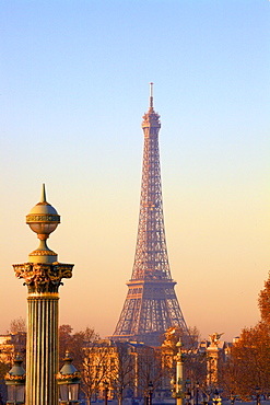 Eiffel Tower from Place de La Concorde, Paris, France, Europe