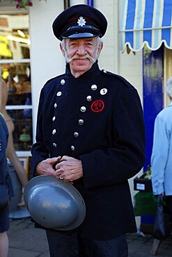 1940s National Fire Service man, Pickering, North Yorkshire, Yorkshire, England, United Kingdom, Europe