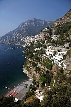 Positano and Mediterranean Sea, Amalfi Drive, UNESCO World Heritage Site, Campania, Italy, Europe