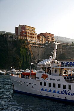 Pleasure boat in Harbour, Sorrento, Campania, Italy, Europe