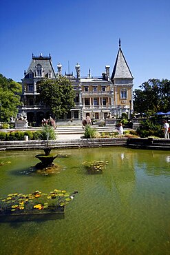 Lily pond at Massandra Palace, Yalta, Crimea, Ukraine, Europe