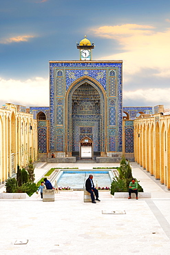 Mozaffari Jame Mosque (Friday Mosque), facade decorated with floral patterns, Kerman, Kerman Province, Iran, Middle East