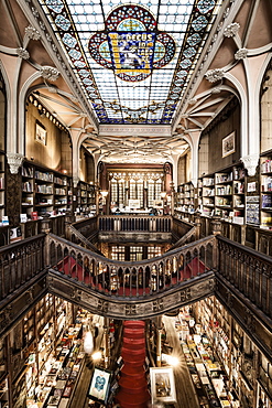 Lello and Irmao bookshop, Spiral stairs, Oporto, Portugal, Europe