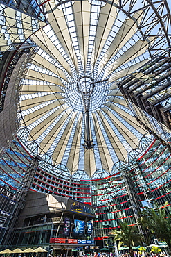 Roof of the Sony Center near Potsdamer Platz, Berlin, Brandenburg, Germany, Europe