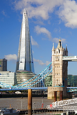 The Shard and Tower Bridge, London, England, United Kingdom, Europe 