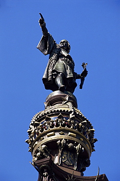 Statue of Christopher Columbus, Barcelona, Catalonia, Spain, Europe