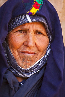 Portrait of a local woman, Tamtattouchte, Ouarzazate Province, Morocco, North Africa, Africa 