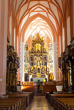 Interior of the Imperial Abbey of Mondsee, Mondsee, Mondsee Lake, Oberosterreich (Upper Austria), Austria, Europe