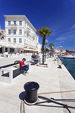 Promenade at the harbour of Porec, Istra, Croatia, Europe