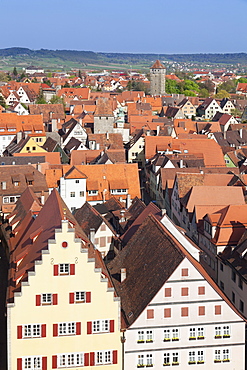 View from town hall, Rothenburg ob der Tauber, Romantic Road (Romantische Strasse), Franconia, Bavaria, Germany, Europe