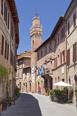 Old town with Torre Campanaria tower, Buonconvento, Siena Province, Tuscany, Italy, Europe