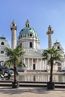 Karlskirche Church at Karlsplatz Square, Vienna, Austria, Europe