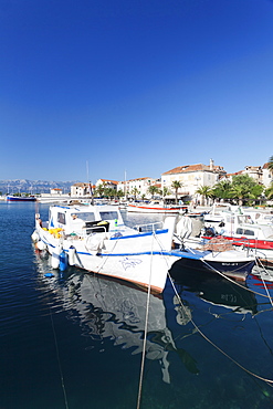 Fishing boat in the harbour, Supertar, Brac Island, Dalmatia, Croatia, Europe