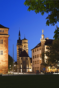 Stiftskirche church and Altes Schloss castle, Stuttgart, Baden Wurttemberg, Germany, Europe 