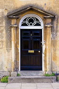 Front door of town house in Chipping Campden, Gloucestershire, United Kingdom